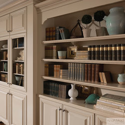 KraftMaid: Bookshelves in Mushroom with Cocoa Glaze - Bookcases