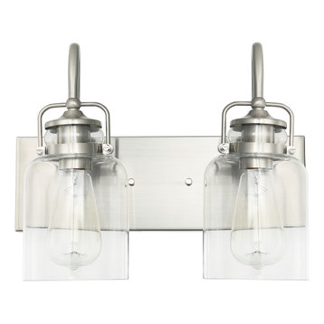 WL0004-2 2 Light Dimmable LED Vanity Light Modern Wall Sconces, Silver