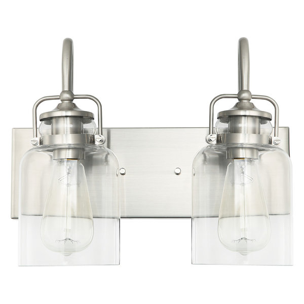 WL0004-2 2 Light Dimmable LED Vanity Light Modern Wall Sconces, Silver