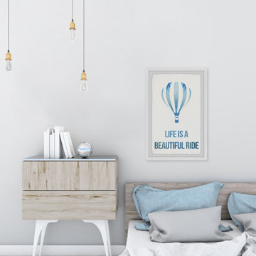 "Life Is a Beautiful Ride - Hot Air Balloon" Framed Painting Print