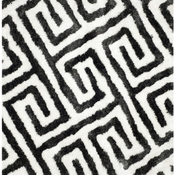 Safavieh Barcelona Shag Bsg323d Graphite / Ivory Rug