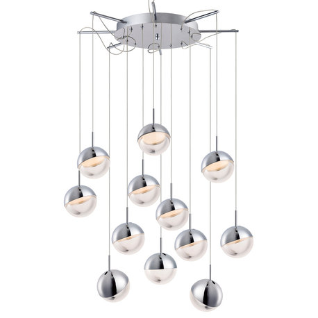 ET2 Lighting Spot 12-Light Pendant, Polished Chrome