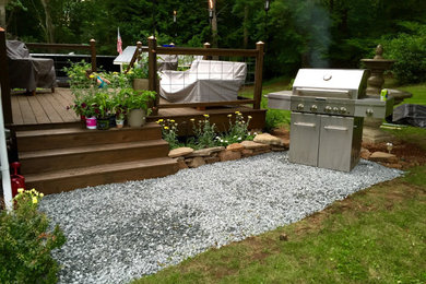 Deck - farmhouse deck idea in Charlotte