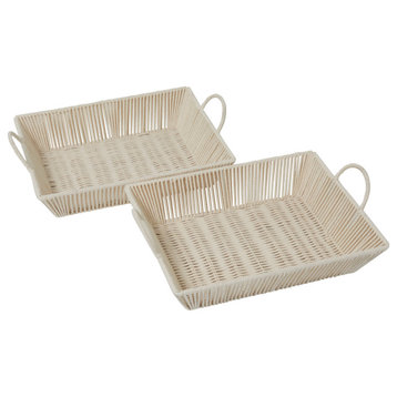 Traditional Cream Cotton Fabric Storage Basket Set 30275