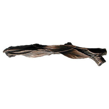 Leafy Twig Pull, Right, Antique-Style Copper