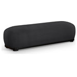 Meridian Furniture - Calum Upholstered Bench, Black, Chenille Fabric, Black Finish - Being a benchwarmer is quite the experience when you're seated on this Calum black chenille fabric bench. This lovely bench has the bells and whistles your room is looking for, from its posh, comfy seat upholstered in soft chenille fabric to its classic shape. It's plump and cozy enough for snuggling up with a good book yet utilitarian enough to create a handy spot to sit while pulling on boots or shoes. Its solid wood frame adds durability to its midcentury modern design, making it quintessential for multiple spaces.