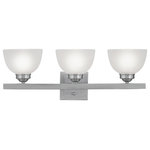 Livex Lighting - Somerset Bath Light, Brushed Nickel - Smooth lines meet gorgeous materials in our Somerset collection. The sleek design will add contemporary class and appeal to your home. This three light bath fixture features a brushed nickel finish with satin glass.