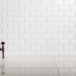 White Tiles bevelled edge and brick pattern - Wall Decor