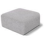 Meridian Furniture - Arc Upholstered Modular Component, Gray, 1-Piece: Ottoman, Boucle Fabric - Give your living room or den the perfect blend of style and versatility with this Arc boucle fabric ottoman. Part of the Arc modular furniture collection, this ottoman comes upholstered in rich grey boucle fabric that adds a touch of luxury while enhancing comfort and support. A seamless combination of form and function, this ottoman can be used with other Arc pieces to create a myriad of configurations in your well-curated room.