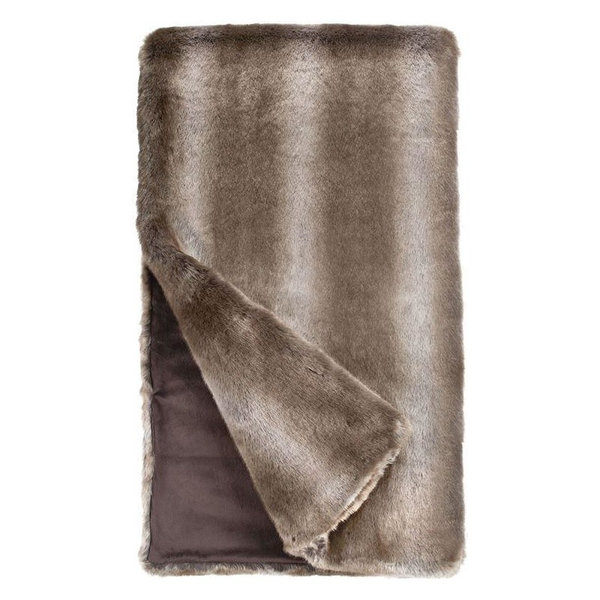 Timber Wolf Couture Faux Fur Throw Blanket, Throw 60x60