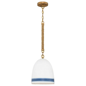 1 Light Small Pendant in Traditional-Coastal Style - 10 Inches Wide by 21.75