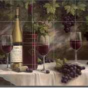 Ceramic Tile Mural Backsplash Chiu Wine Grape