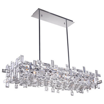 12 Light Island Chandelier With Chrome Finish