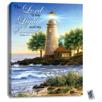 "The Lighthouse-Scripture" 18x24 Fully Illuminated LED Art