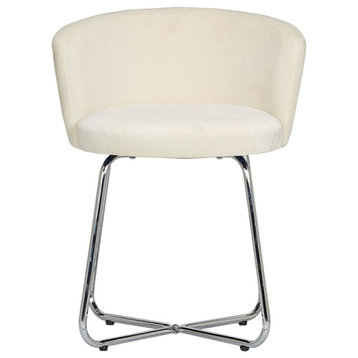 Hillsdale Furniture Marisol Metal Vanity Stool with White Fabric