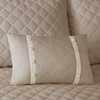 Madison Park Breanna 4 Piece Cotton Reversible Tailored Bedspread Set, Khaki