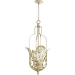 Quorum - Quorum 8192-4-60 Lemonde - Four Light Pendant - Lemonde Four Light Pendant Aged Silver Leaf *UL Approved: YES *Energy Star Qualified: n/a  *ADA Certified: n/a  *Number of Lights: Lamp: 4-*Wattage:60w Candelabra bulb(s) *Bulb Included:No *Bulb Type:Candelabra *Finish Type:Aged Silver Leaf