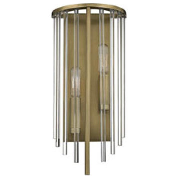 Lewis 2 Light Wall Sconce in Aged Brass