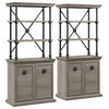 Coliseum Bookcase with Doors (Set of Two) in Driftwood Gray - Engineered Wood