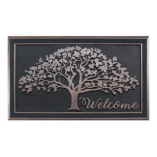 A1hc Welcome Rubber and Coir Classic Paisley Border Extra Large Double Doormat, 30x48