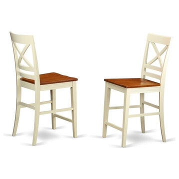 Quincy Counter Height Stools With X, Back, Set of 2