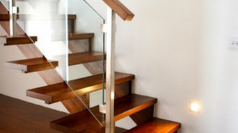 Modern Stair with Feature Step and Glass Balustrade