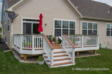 Trex Deck with Tiki Torch Decking and White Transcends Rail