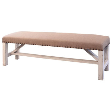 Greenview Dining Bench Distressed White