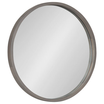 Valenti Round Framed Mirror, Gray 18 Diameter