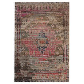 Jaipur Living Cicero Indoor/ Outdoor Medallion Pink/ Taupe Area Rug, 5'3"X7'6"