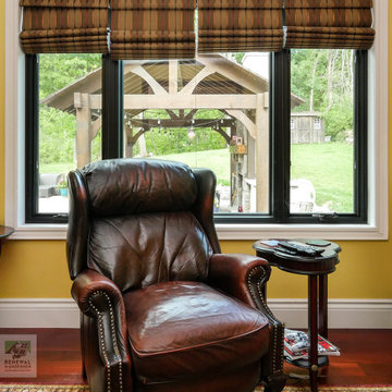Beautiful Living Room with Black Windows - Renewal by Andersen Ottawa and the Gr