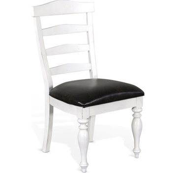 Pemberly Row 41" Ladderback Chair with Cushion Seat in White
