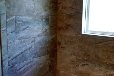 Ceramic tile shower and floor