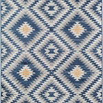 Rugs America - Rugs America Bodrum BR30H Tribal Moroccan Kilim Cadet Area Rugs, 8'9"x12' - If transitional style is totally your thing, you can relish in the full-on glam of the blue-to-boot Fuza rug from the Moroccan-inspired CosmoLiving Soleil collection. For starters, this rug rocks a stunning azure as its standout color, blue grays and yellow to provide balance and contrast. Plus, its durable low pile means although it'll have you in a daze, you won't get caught up in it!Features