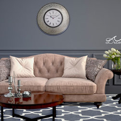 Silver Mosaic Wall Clock - Round - Wall Clocks