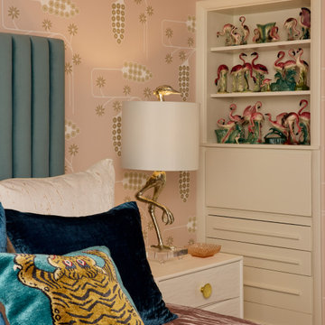 Pink Bedroom with Teal & Gold Accents