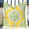 Suzani Linen Pillow Cover, Yellow and Green