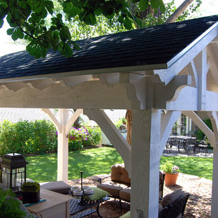 White 12' x 14' Timber Frame Pavilion