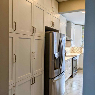 Two-tone white and grey kitchen
