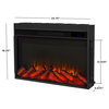 Real Flame Tejon 52" Slim Solid Wood and Glass Electric Fireplace in Bone White