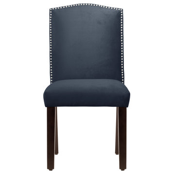 Powell Nail Button Camel Back Dining Chair, Mystere, Blue