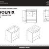 Phoenix Bath Vanity With Ceramic Sink Full assembly Required, Rustic White, 30"