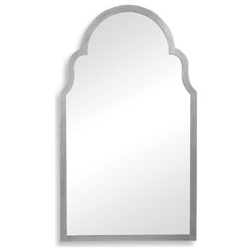 37" Traditional Gray Arched Mirror