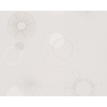 Spot 3, A Hint of Elegance Cream, Metallic Wallpaper Roll, Modern Wall Decor
