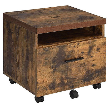 Bob File Cabinet, Weathered Oak and Black