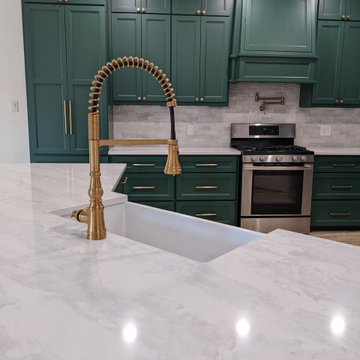 Billiard green kitchen