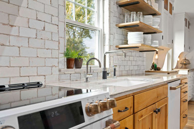 Example of a cottage kitchen design in Portland