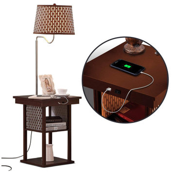 Brightech - Madison LED Floor Lamp with USB Charging Ports - Mid Century Modern,