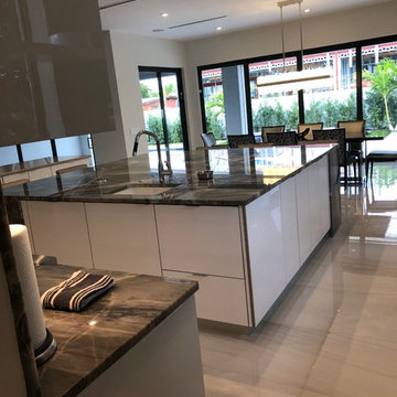 Sleek & Modern UltraCraft Kitchen - High Gloss Acrilux Door Style - South Beach