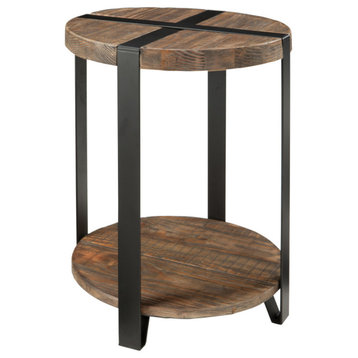 Modesto 20"Dia. Reclaimed Wood Round End Table